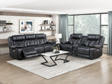Huron Black Power Double Reclining Sofa from Homelegance - Luna Furniture