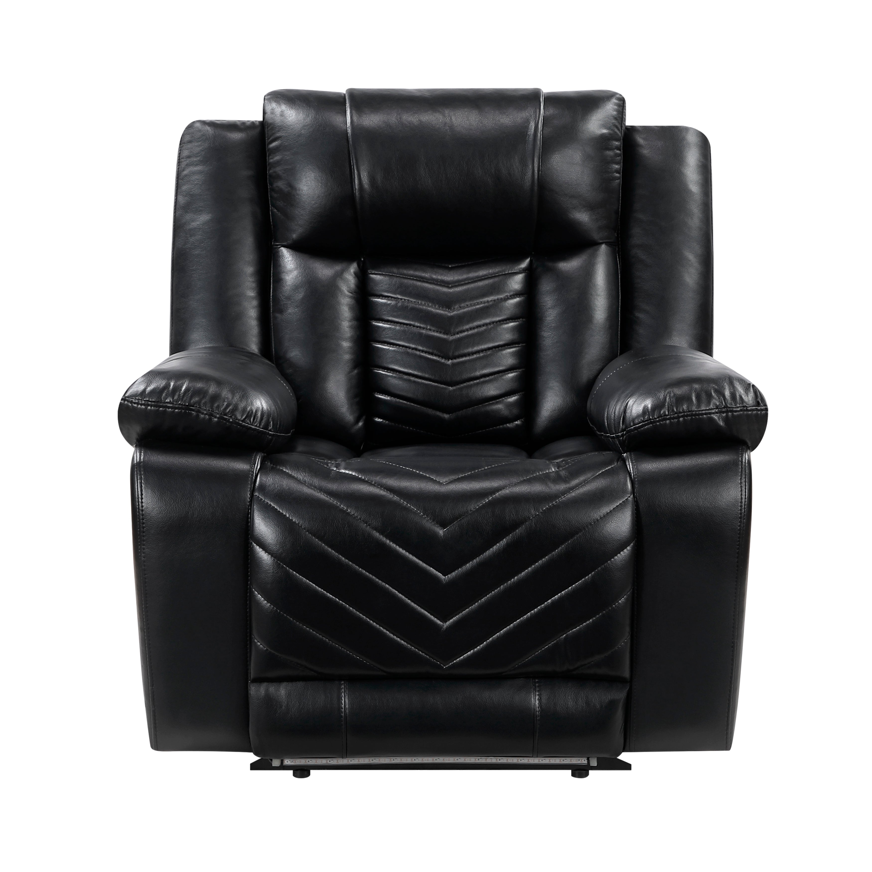 Huron Black Power Double Reclining Living Room Set – Luna Furniture