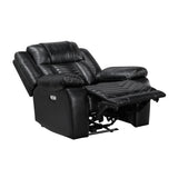 Huron Black Power Reclining Chair from Homelegance - Luna Furniture
