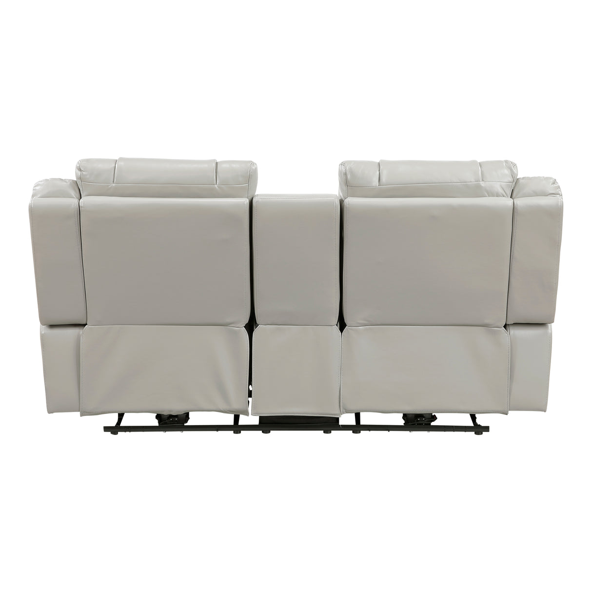 Huron Gray Power Double Reclining Loveseat with Center Console from Homelegance - Luna Furniture