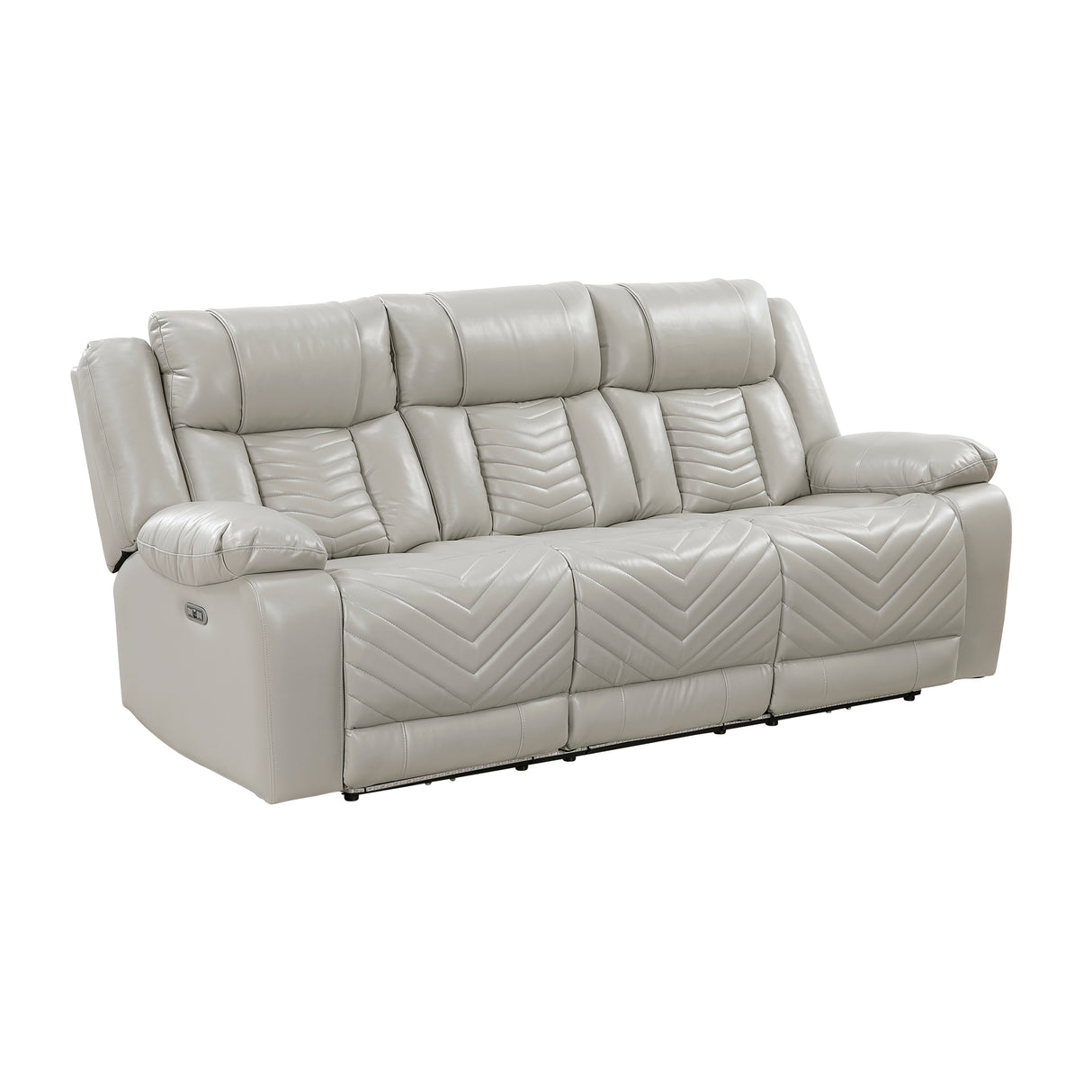 Huron Gray Power Double Reclining Sofa from Homelegance - Luna Furniture