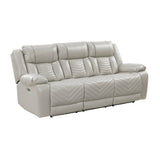 Huron Gray Power Double Reclining Sofa from Homelegance - Luna Furniture