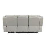 Huron Gray Power Double Reclining Sofa from Homelegance - Luna Furniture
