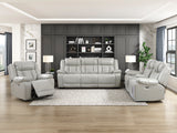 Huron Gray Power Double Reclining Sofa from Homelegance - Luna Furniture
