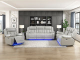 Huron Gray Power Double Reclining Sofa from Homelegance - Luna Furniture