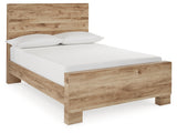 Hyanna Full Panel Bed with Mirrored Dresser and Nightstand in Tan Brown from Ashley Furniture - Luna Furniture