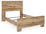 Hyanna Full Panel Bed with Mirrored Dresser and Nightstand in Tan Brown from Ashley Furniture - Luna Furniture
