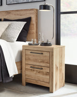 Hyanna Queen Panel Bed with Mirrored Dresser and Nightstand in Tan Brown from Ashley - Luna Furniture
