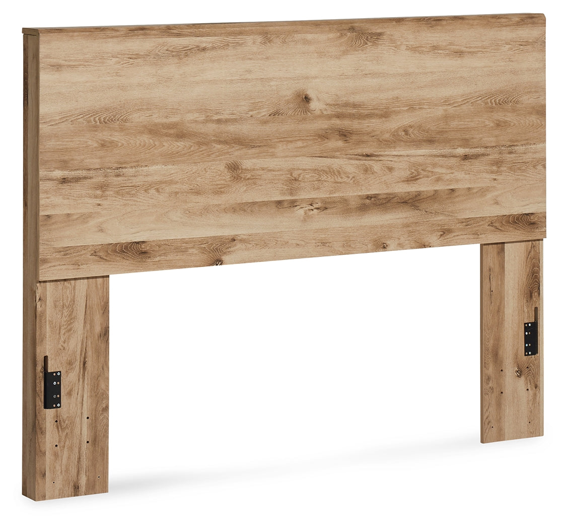 Hyanna Queen Panel Headboard with Mirrored Dresser in Tan Brown from Ashley Furniture - Luna Furniture