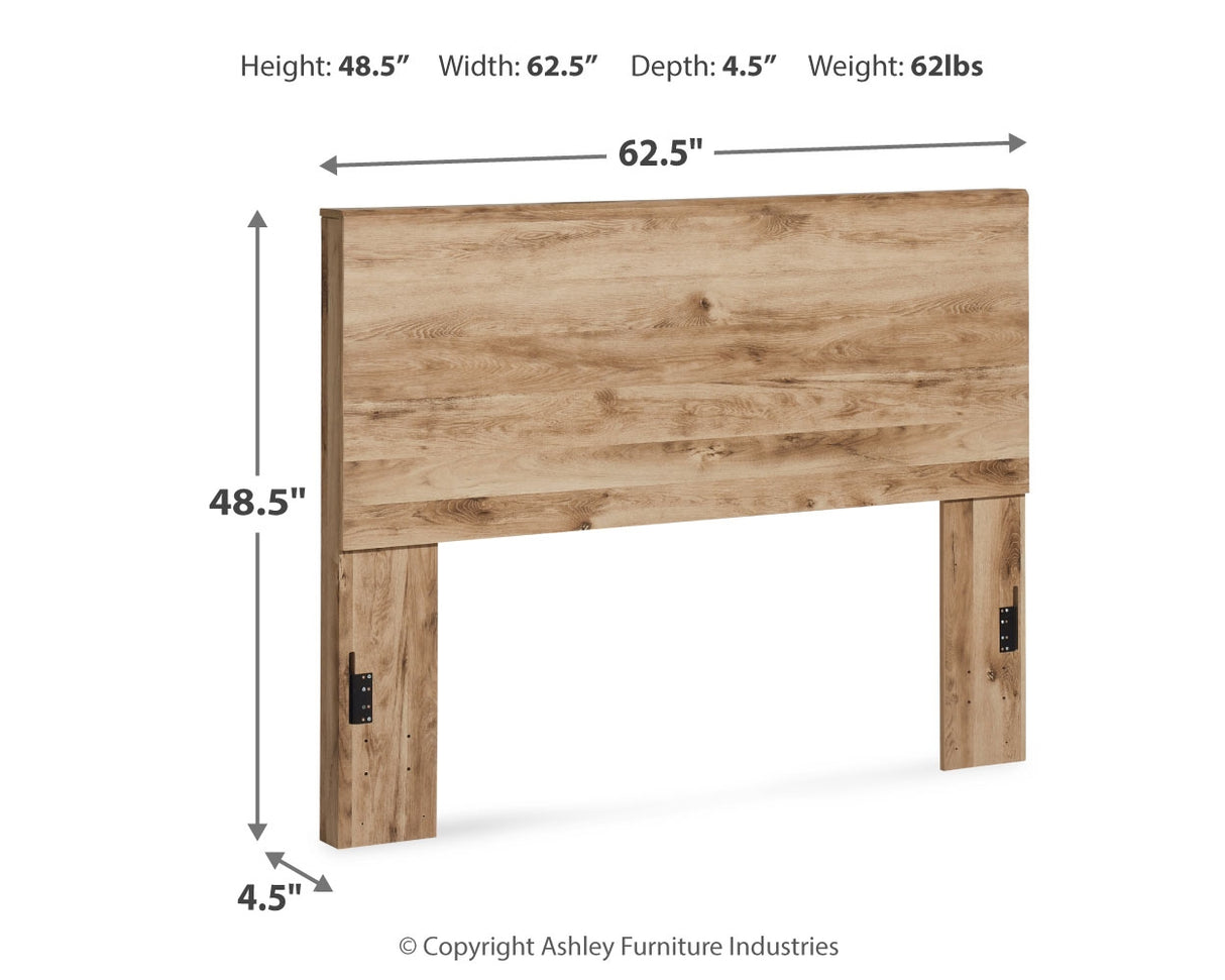 Hyanna Queen Panel Headboard with Mirrored Dresser in Tan Brown from Ashley Furniture - Luna Furniture