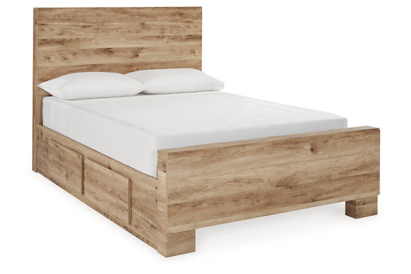 Hyanna Tan Brown Full Storage Platform Bed with 2 Drawers