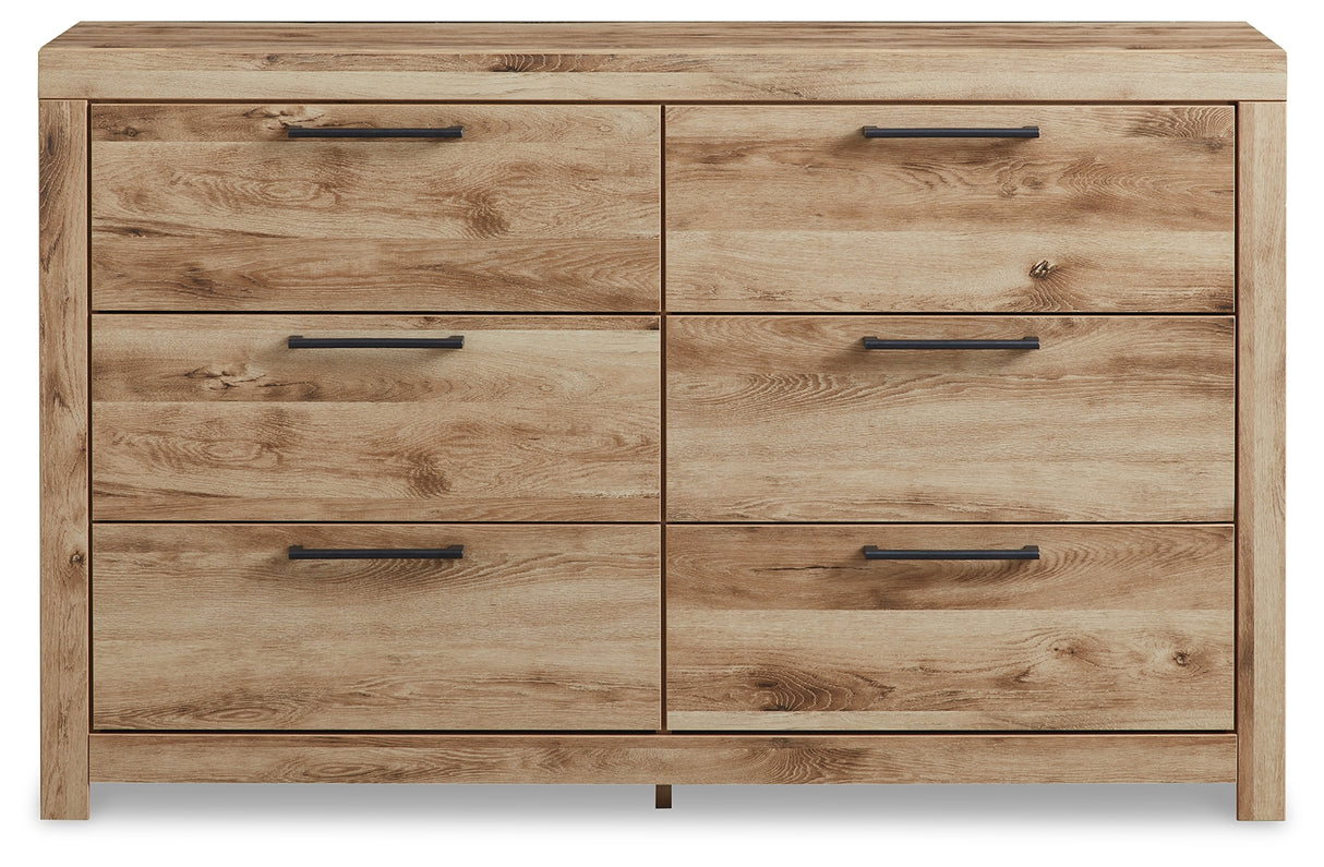 Hyanna Tan Brown King Panel Storage Bed, Dresser and 2 Nightstands from Ashley Furniture - Luna Furniture