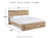 Hyanna Tan Brown King Panel Storage Bed, Dresser and 2 Nightstands from Ashley Furniture - Luna Furniture