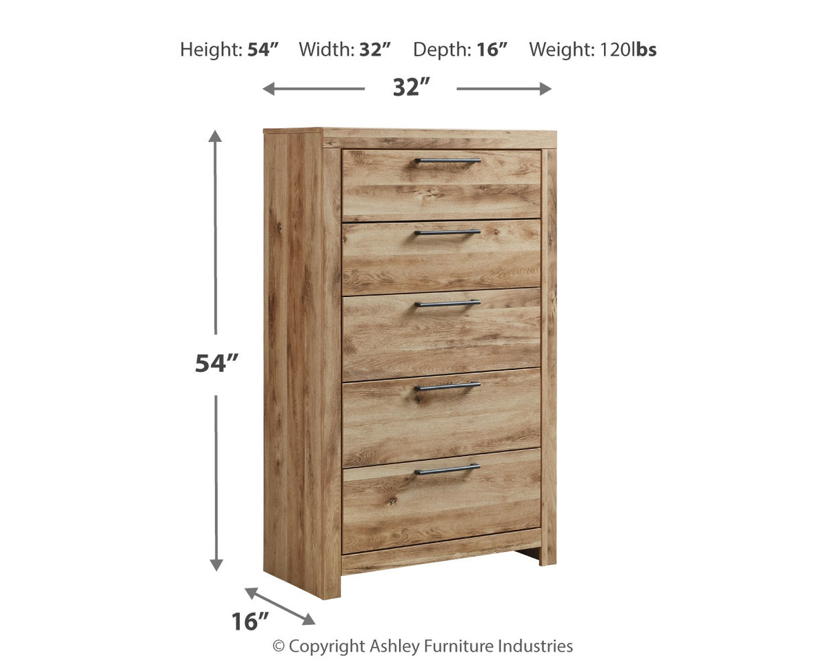 Hyanna Tan Brown Queen Panel Storage Bed and Chest from Ashley Furniture - Luna Furniture