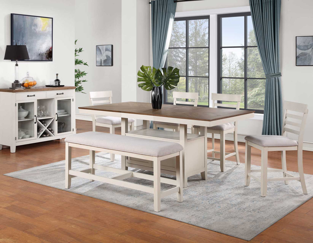 Hyland Two-tone Counter Height Dining Set from Steve Silver - Luna Furniture