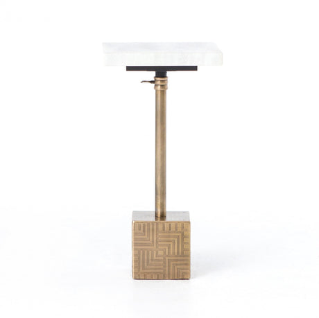 Sirius Adjustable Accent Table in White Marble from Four Hands - Luna Furniture