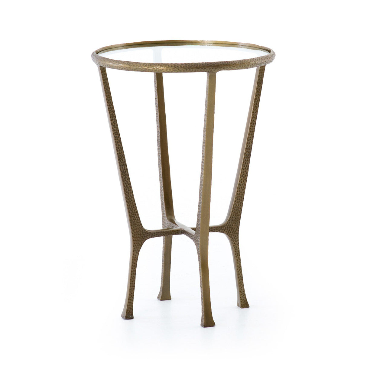 Creighton End Table in Aged Brass from Four Hands - Luna Furniture