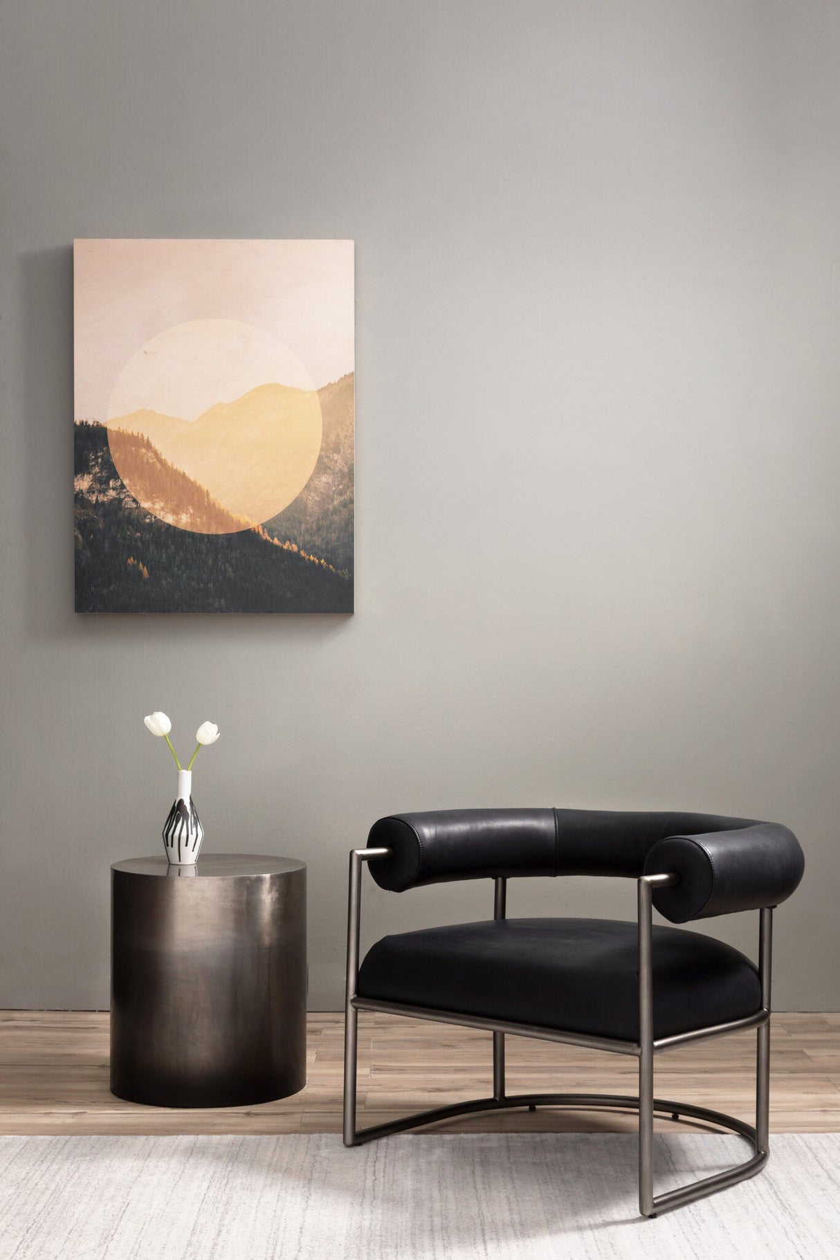 Cameron End Table in Ombre Antique Pewter from Four Hands - Luna Furniture