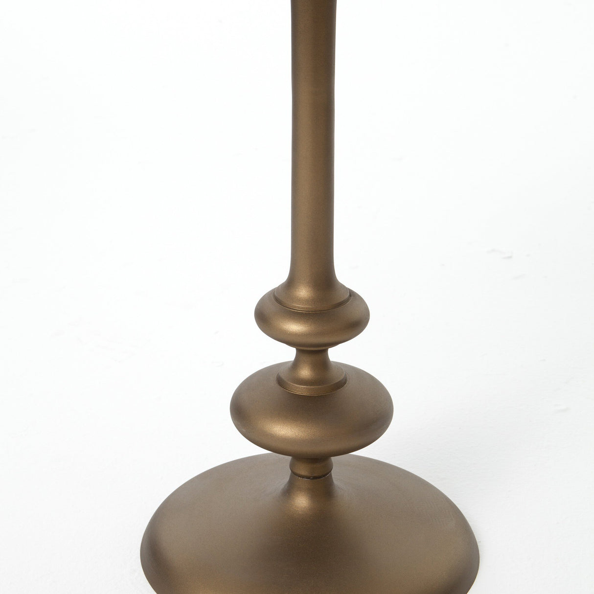 Marlow Matchstick Pedestal Table in Aluminum Matte Brass from Four Hands - Luna Furniture