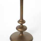 Marlow Matchstick Pedestal Table in Aluminum Matte Brass from Four Hands - Luna Furniture