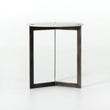 Kiva End Table in Polished White Marble from Four Hands - Luna Furniture