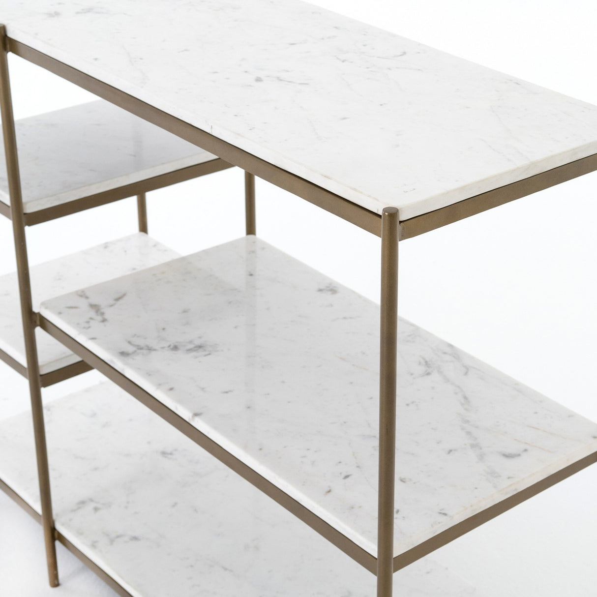 Lily Console Table in Polished White Marble from Four Hands - Luna Furniture