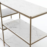 Lily Console Table in Polished White Marble from Four Hands - Luna Furniture