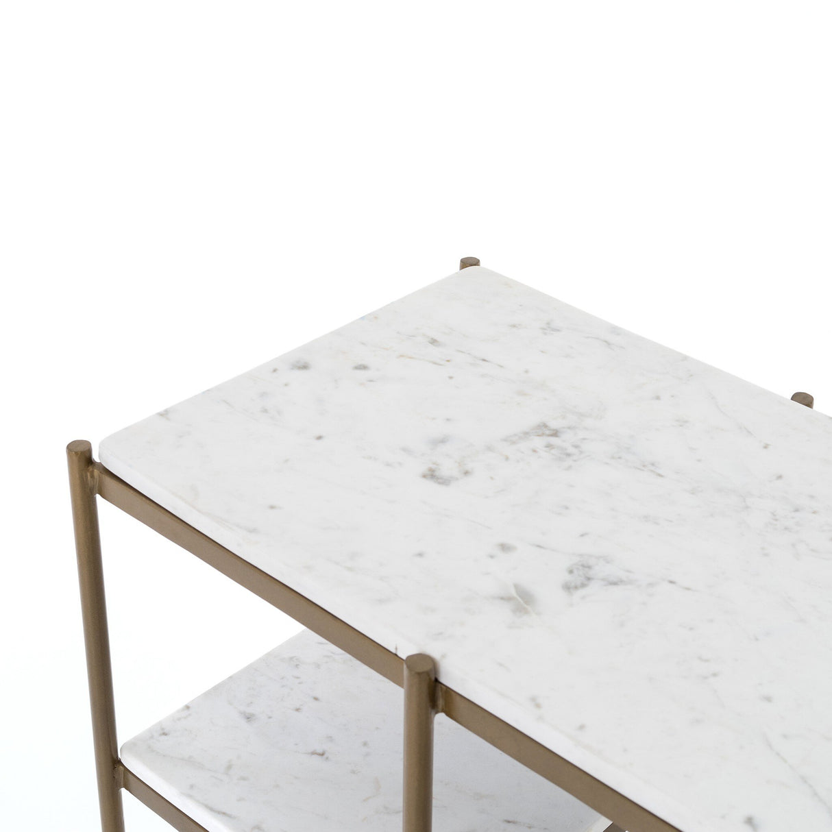 Lily Console Table in Polished White Marble from Four Hands - Luna Furniture