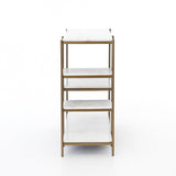 Lily Console Table in Polished White Marble from Four Hands - Luna Furniture