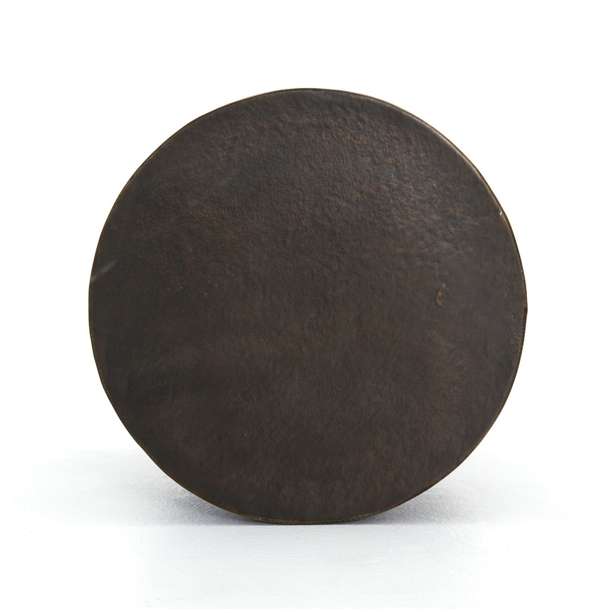 Trello Drum End Table in Textured Brass from Four Hands - Luna Furniture