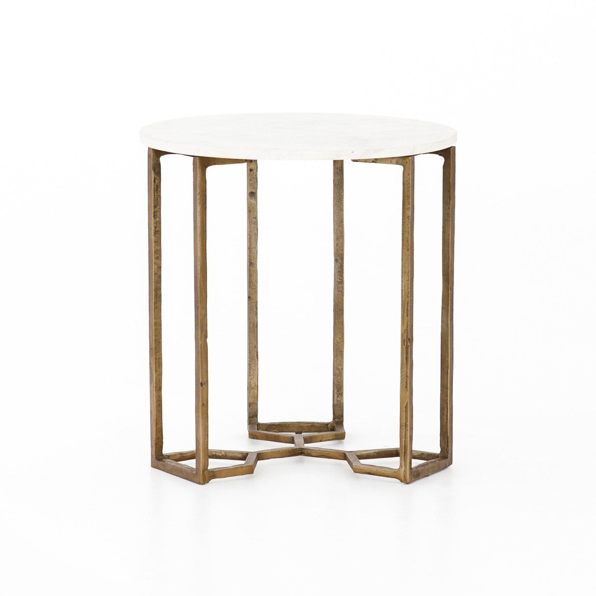 Naomi Marble End Table in Polished White Marble from Four Hands - Luna Furniture