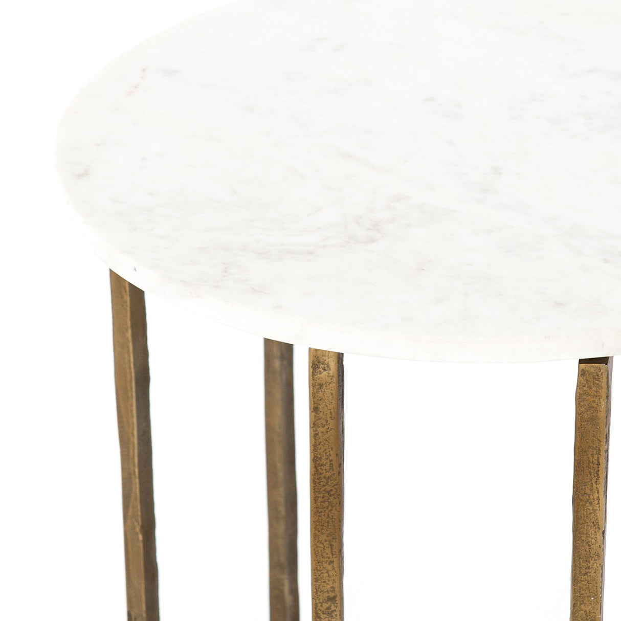 Naomi Marble End Table in Polished White Marble from Four Hands - Luna Furniture