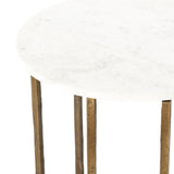 Naomi Marble End Table in Polished White Marble from Four Hands - Luna Furniture
