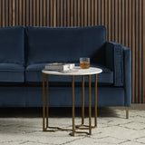 Naomi Marble End Table in Polished White Marble from Four Hands - Luna Furniture