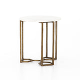 Naomi Marble End Table in Polished White Marble from Four Hands - Luna Furniture