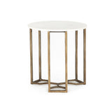 Naomi Marble End Table in Polished White Marble from Four Hands - Luna Furniture