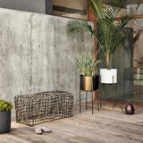 Zander Outdoor Bench in Aged Bronze from Four Hands - Luna Furniture