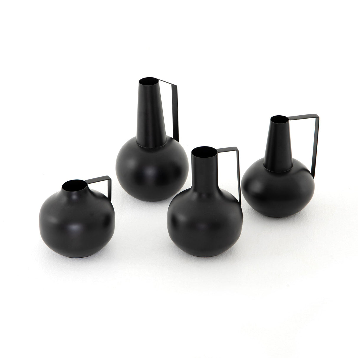 Aleta Vases, Set Of 4 in Iron Matte Black from Four Hands - Luna Furniture