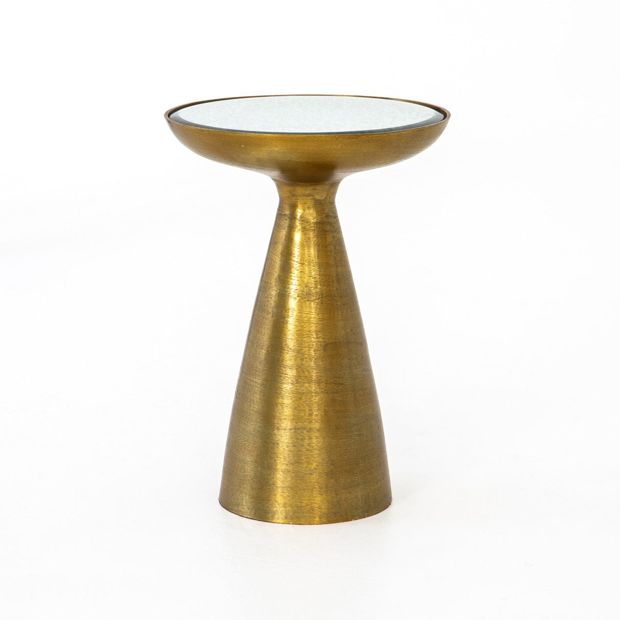 Marlow Mod Pedestal Table in Ash Glass from Four Hands - Luna Furniture
