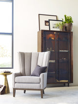 Marlow Mod Pedestal Table in Ash Glass from Four Hands - Luna Furniture