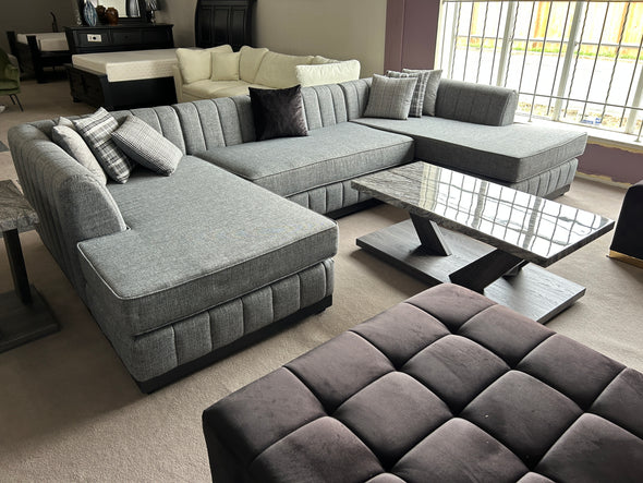 [SPRING STORE OUTLET] Linen Gray Double Chaise Sectional