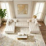 Jayla Ivory Velvet Double Chaise Sectional from Nova Furniture - Luna Furniture
