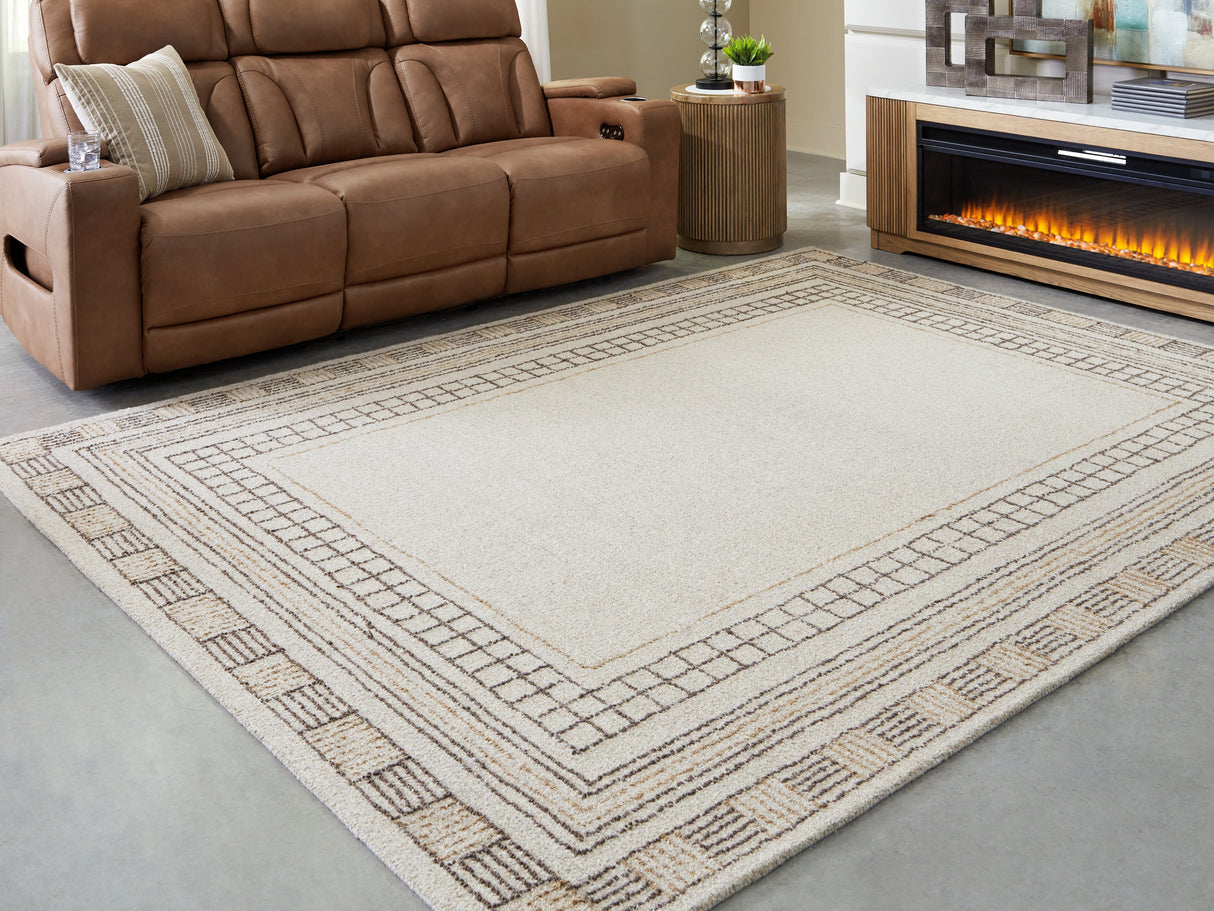 Idaman Taupe/Brown Large Rug from Ashley - Luna Furniture