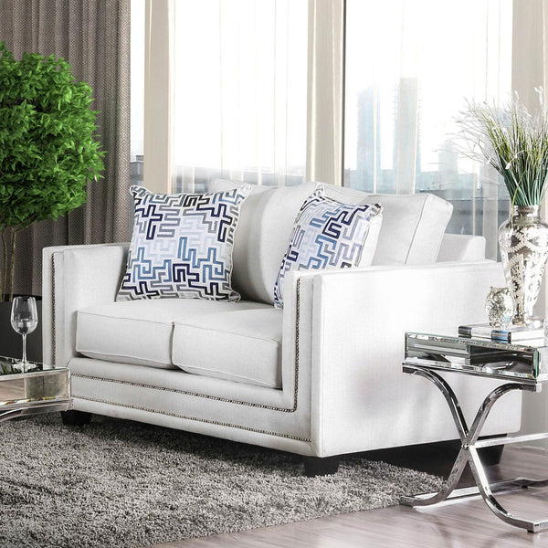 Ilse Off-White/Blue Loveseat