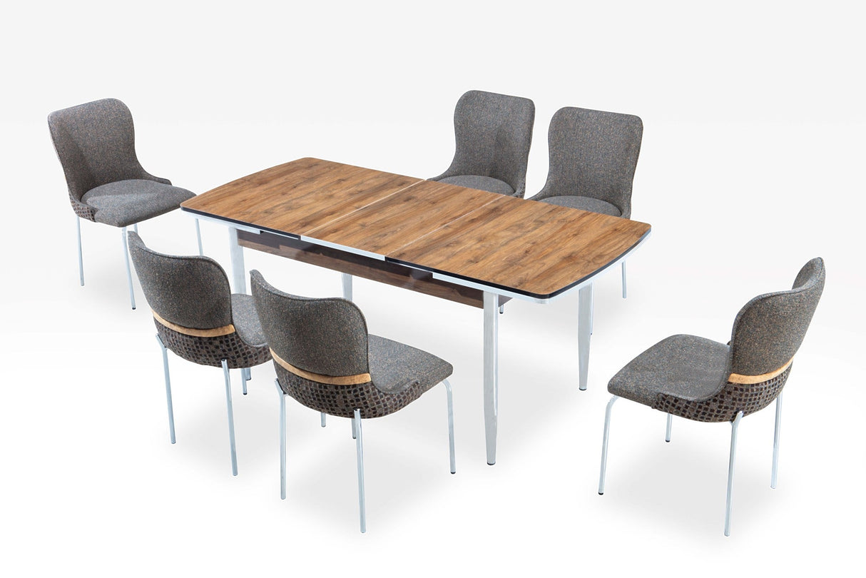 Inci Diningroom Table in Walnut from Furnia - Luna Furniture