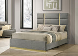 Ines Gray and White High Gloss 5-Piece Eastern King Bedroom Set from Coaster - Luna Furniture