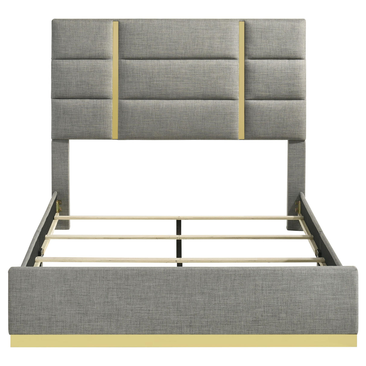 Ines Gray 52-inch Upholstered Eastern King Panel Bed from Coaster - Luna Furniture