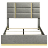 Ines Gray 52-inch Upholstered Eastern King Panel Bed from Coaster - Luna Furniture