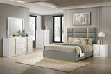 Ines Gray 52-inch Upholstered Queen Panel Bed from Coaster - Luna Furniture