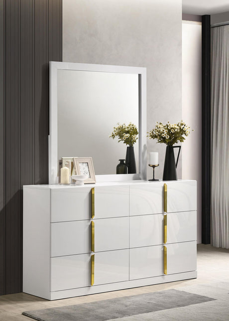 Ines Gray and White High Gloss Bedroom Set from Coaster - Luna Furniture
